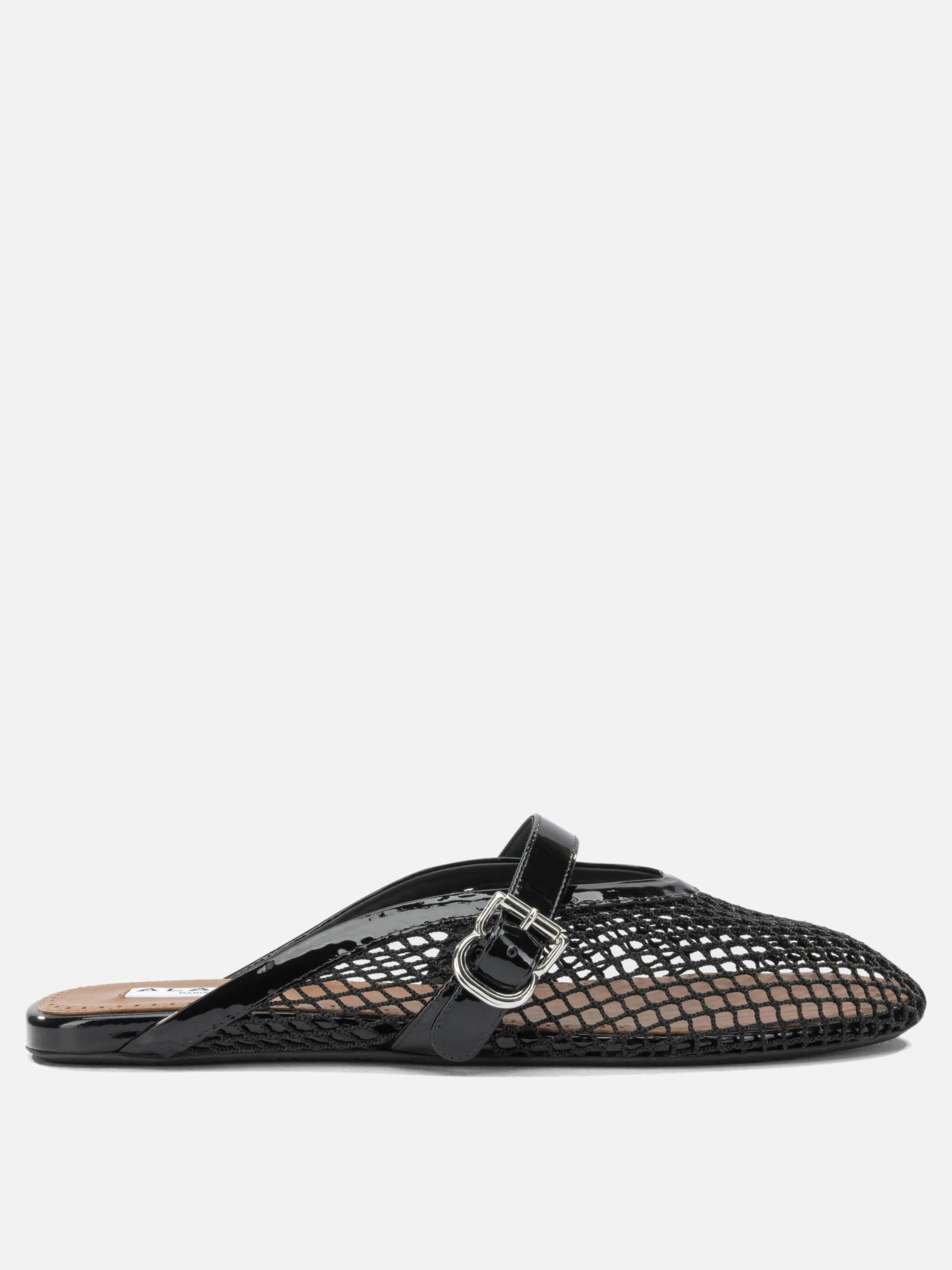 Flat sandals 90% polyamide 10% calf leather - 100% rubber  Black - Alaïa Women | PDP | VIETTI Online Store | Zoom-Modal
