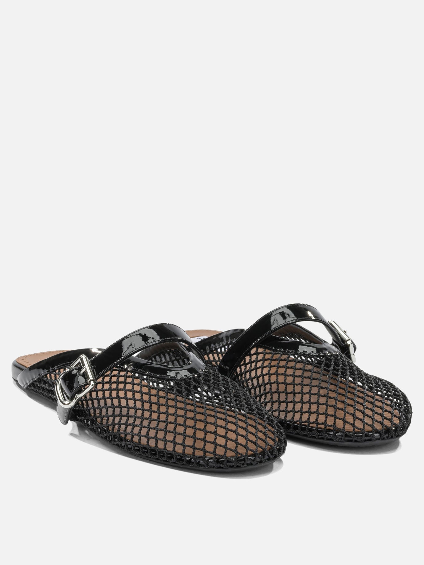 Flat sandals 90% polyamide 10% calf leather - 100% rubber  Black - Alaïa Women | PDP | VIETTI Online Store | thumbnail_2