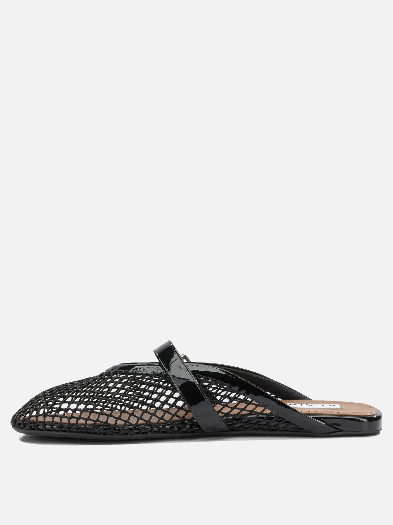 Flat sandals 90% polyamide 10% calf leather - 100% rubber  Black - Alaïa Women | PDP | VIETTI Online Store | Zoom-Modal_3
