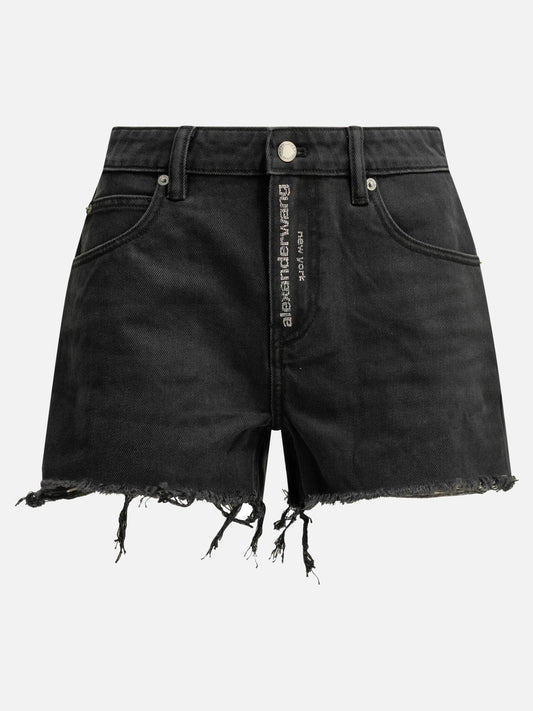 Five pockets shorts Logo  Black - Alexander Wang Women | PDP | VIETTI Online Store 

