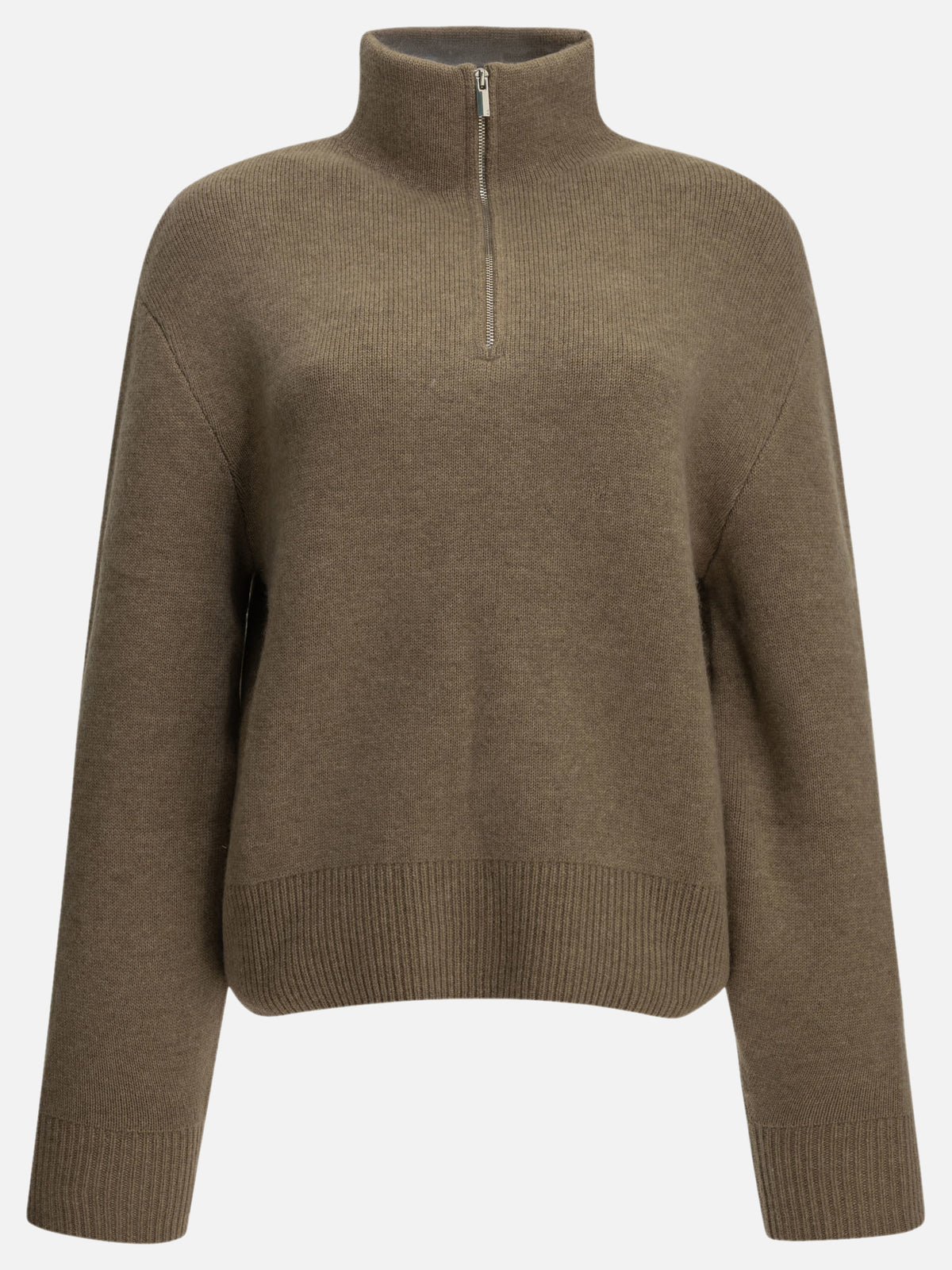 Almada Label "Dana" Half-Zip Sweater Brown - VIETTI