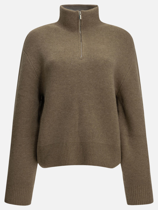 Almada Label "Dana" Half-Zip Sweater Brown

