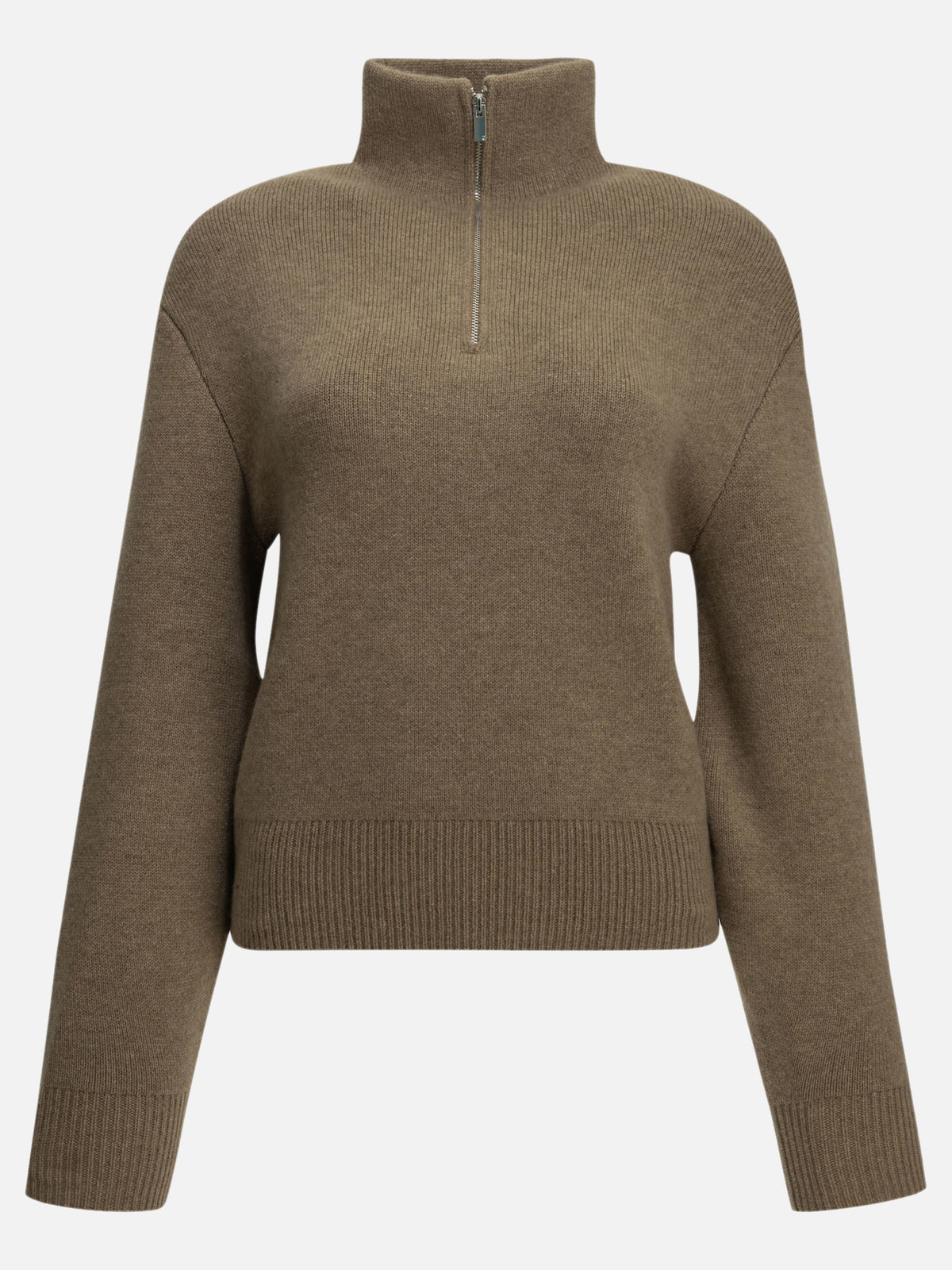 Almada Label "Dana" Half-Zip Sweater Brown - VIETTI