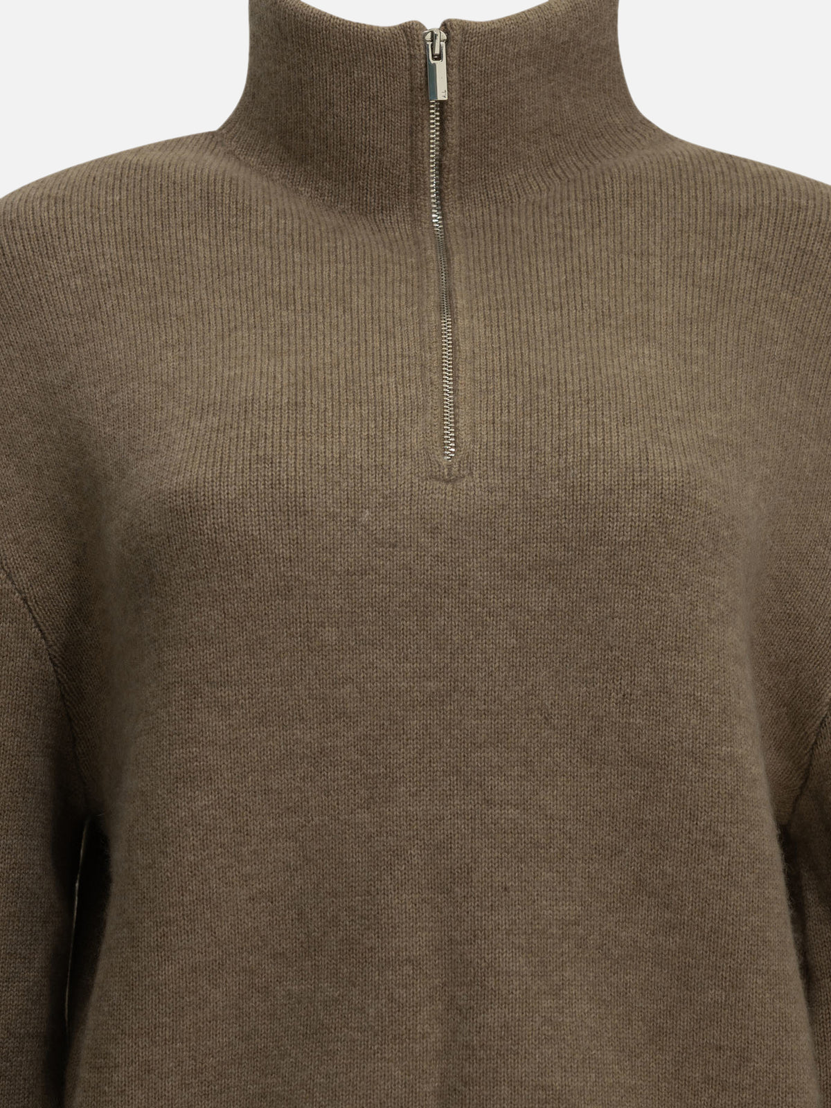 Almada Label "Dana" Half-Zip Sweater Brown - VIETTI