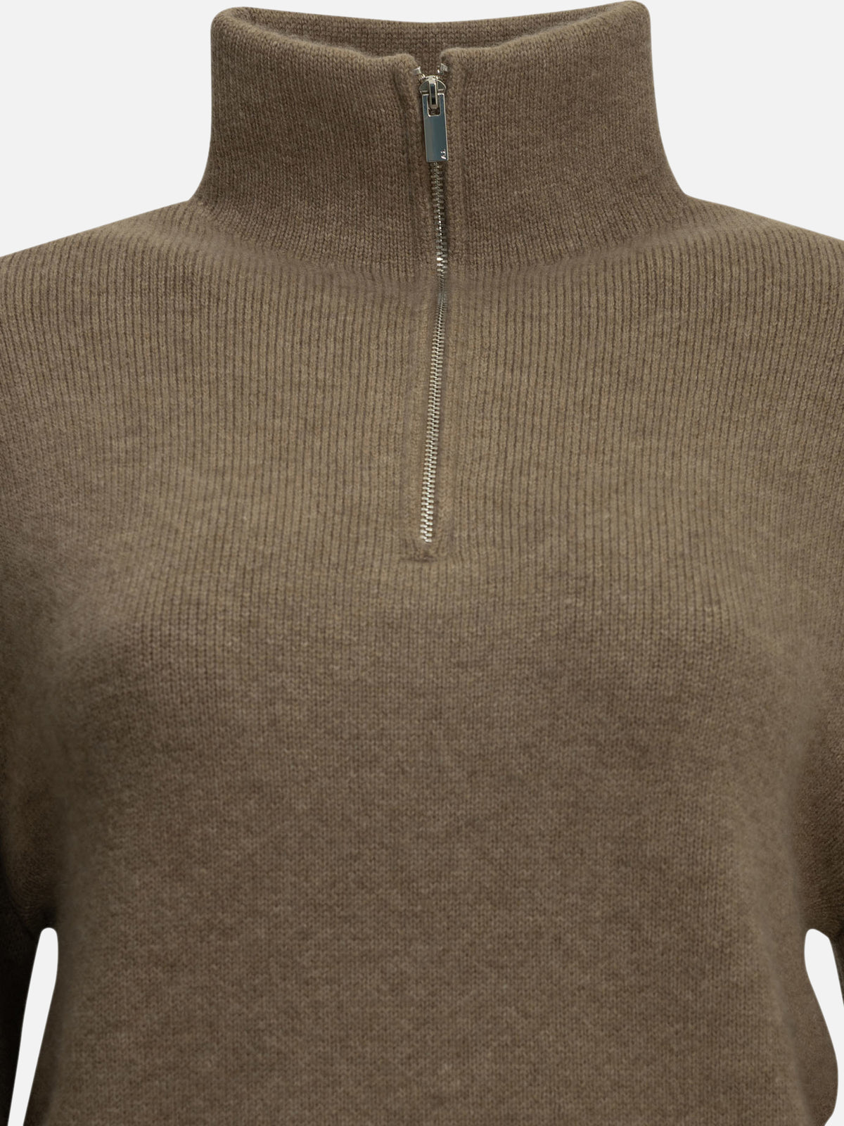 Almada Label "Dana" Half-Zip Sweater Brown - VIETTI
