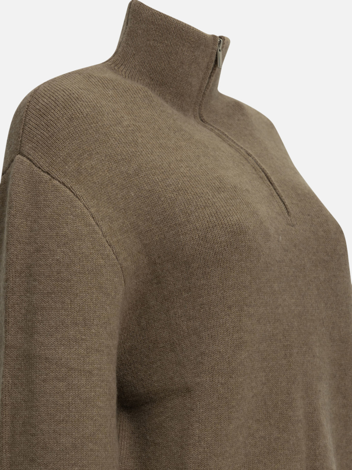 Almada Label "Dana" Half-Zip Sweater Brown - VIETTI