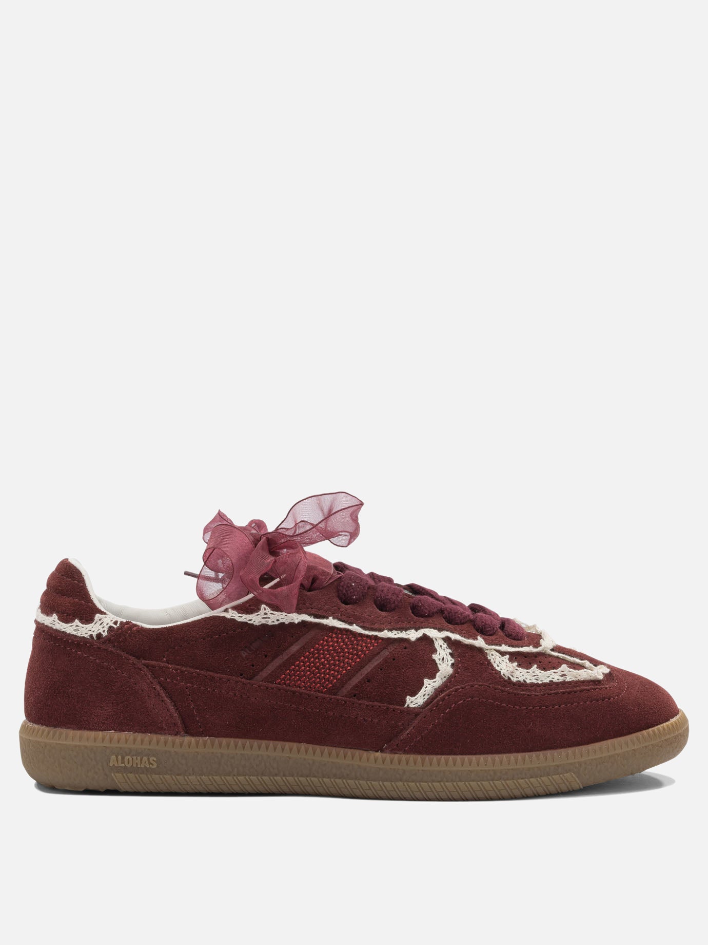 Low top sneakers 100% leather - 100% rubber  Bordeaux - Alohas Women | PDP | VIETTI Online Store | thumbnail