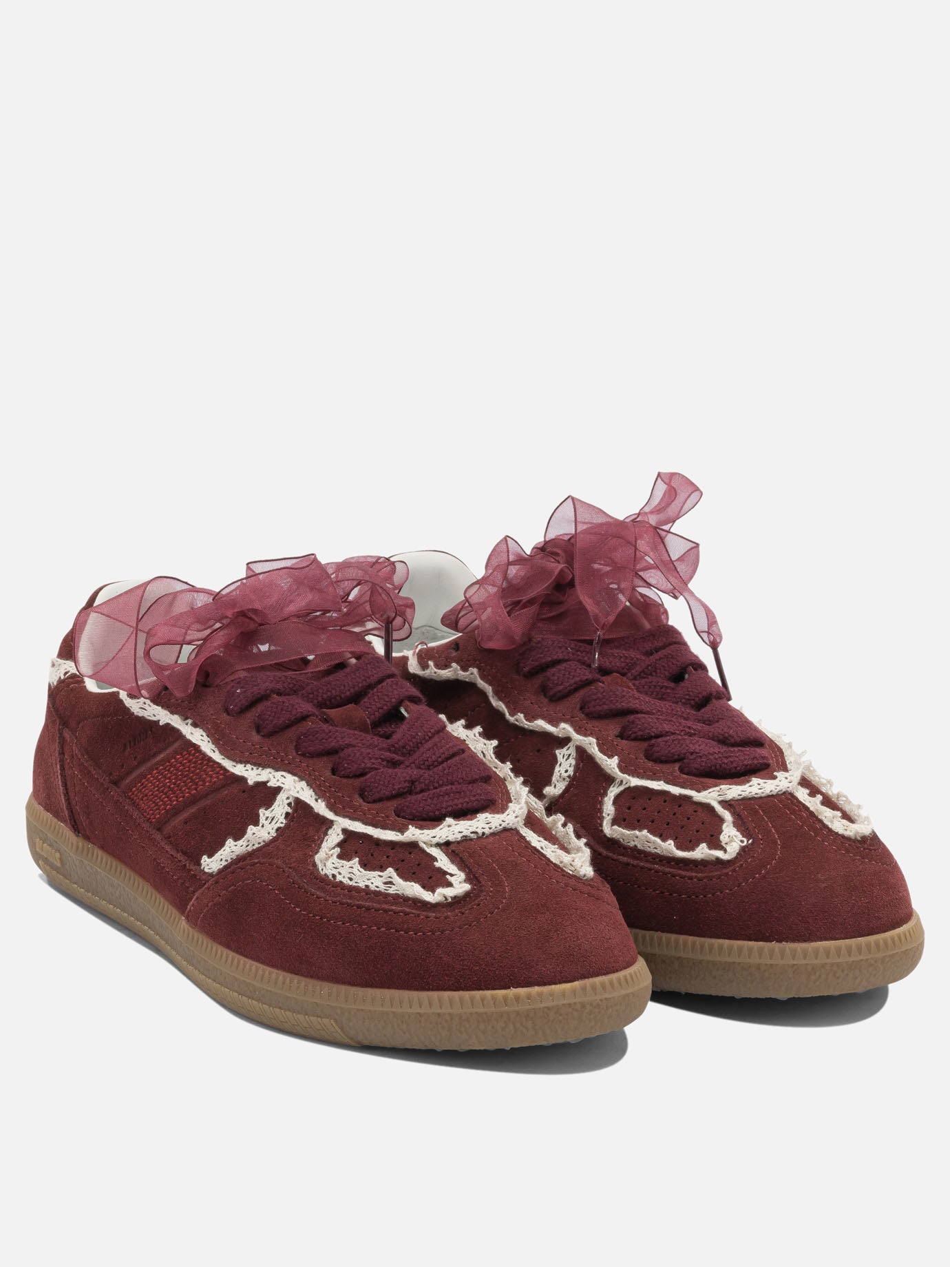 Low top sneakers 100% leather - 100% rubber  Bordeaux - Alohas Women | PDP | VIETTI Online Store | thumbnail_2
