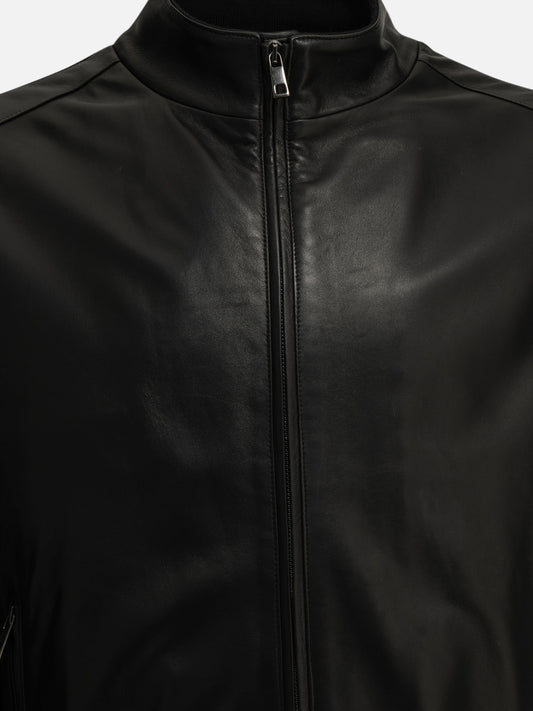 Altum Padded leather jacket Black

