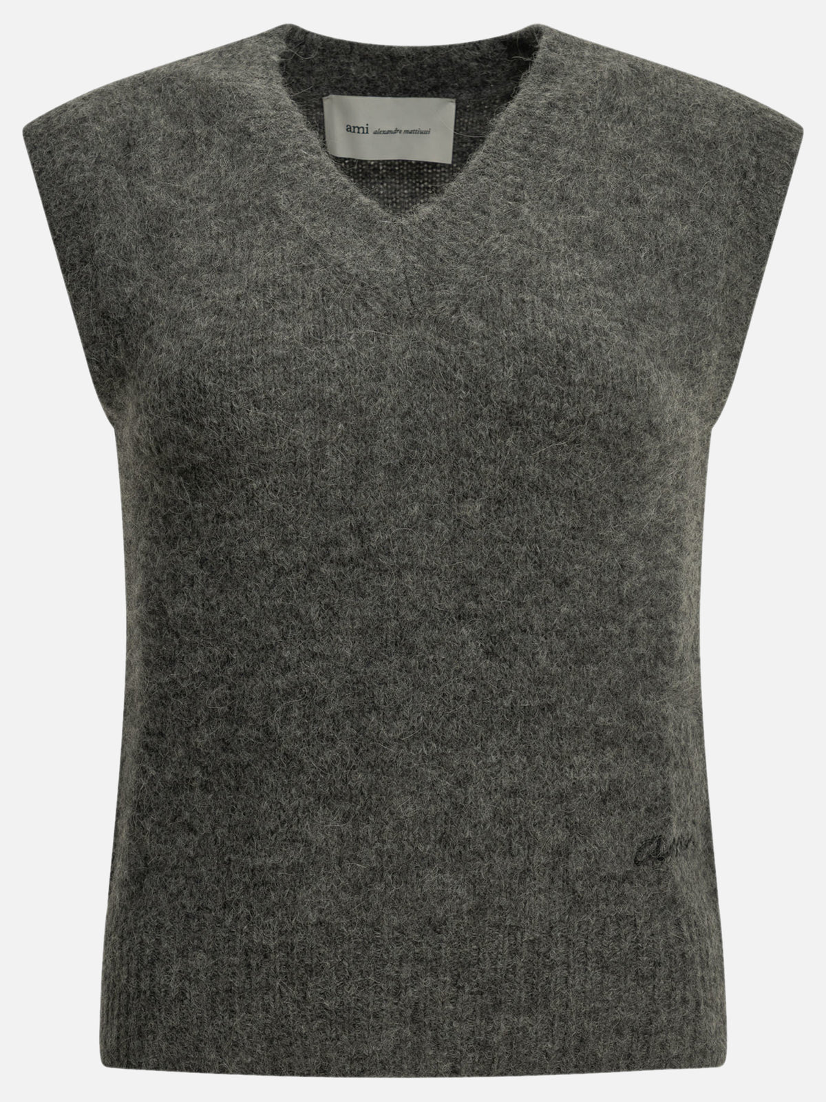 Ami Paris Logo Vest Grey

