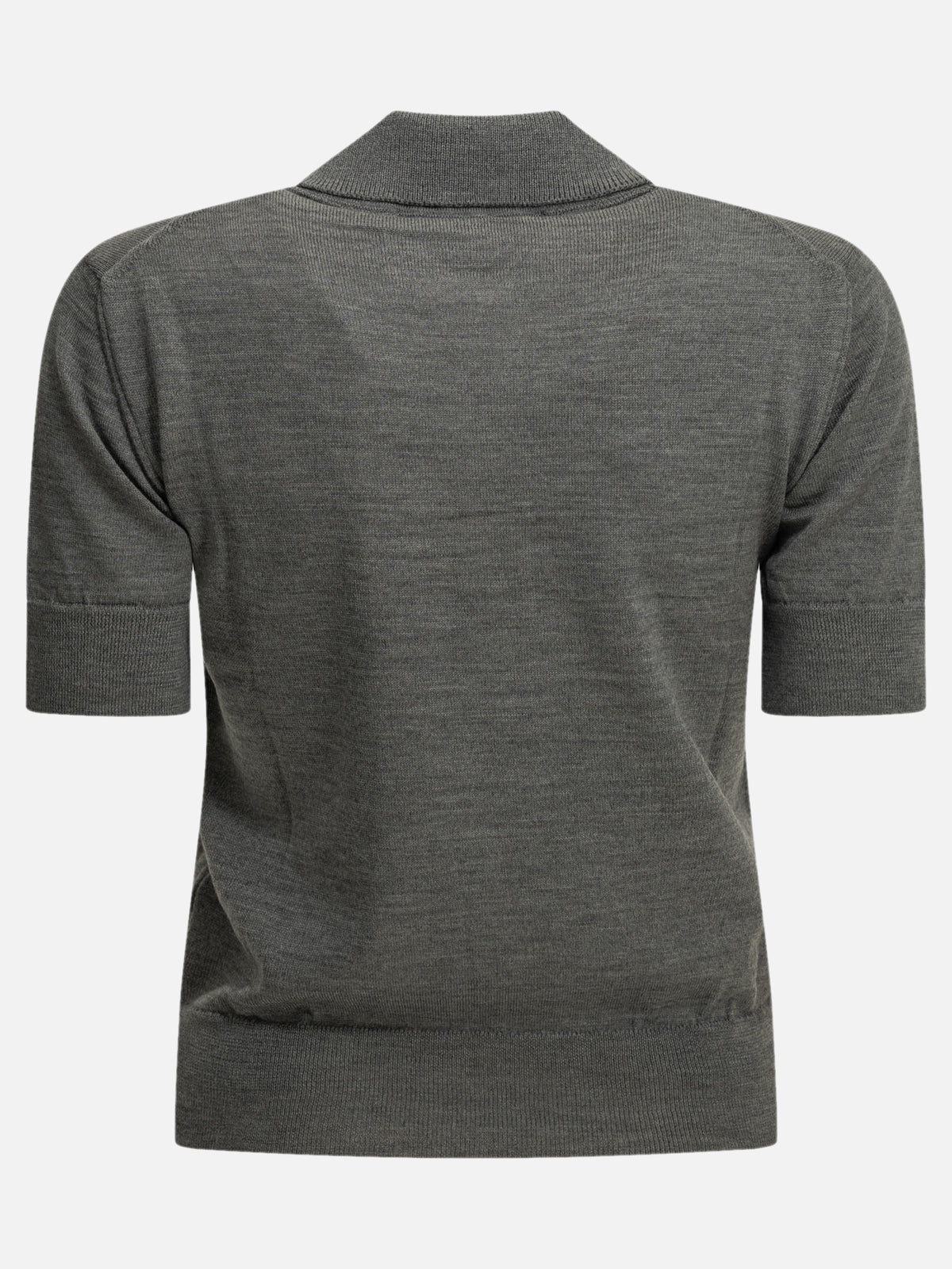 Ami Paris Merino wool polo shirt Grey - VIETTI