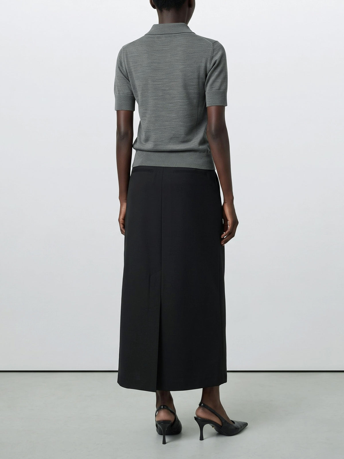Ami Paris Merino wool polo shirt Grey - VIETTI
