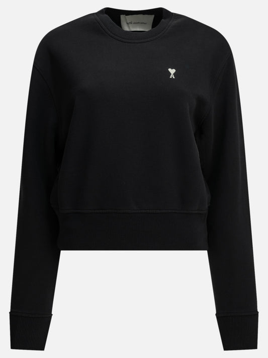 Ami Paris "Ami de Coeur" Crew-Neck Sweatshirt Black

