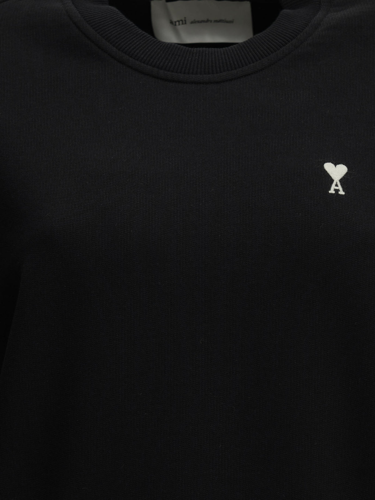 Ami Paris "Ami de Coeur" Crew-Neck Sweatshirt Black - VIETTI
