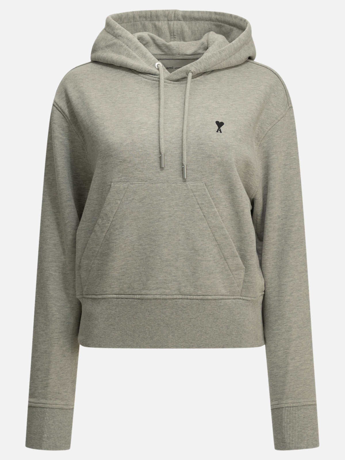 Ami Paris "Ami de Coeur" Hooded Sweatshirt Grey - VIETTI