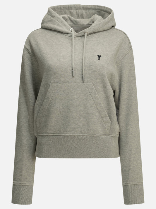 Ami Paris "Ami de Coeur" Hooded Sweatshirt Grey

