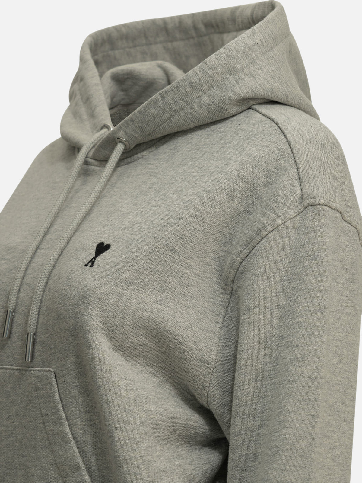 Ami Paris "Ami de Coeur" Hooded Sweatshirt Grey

