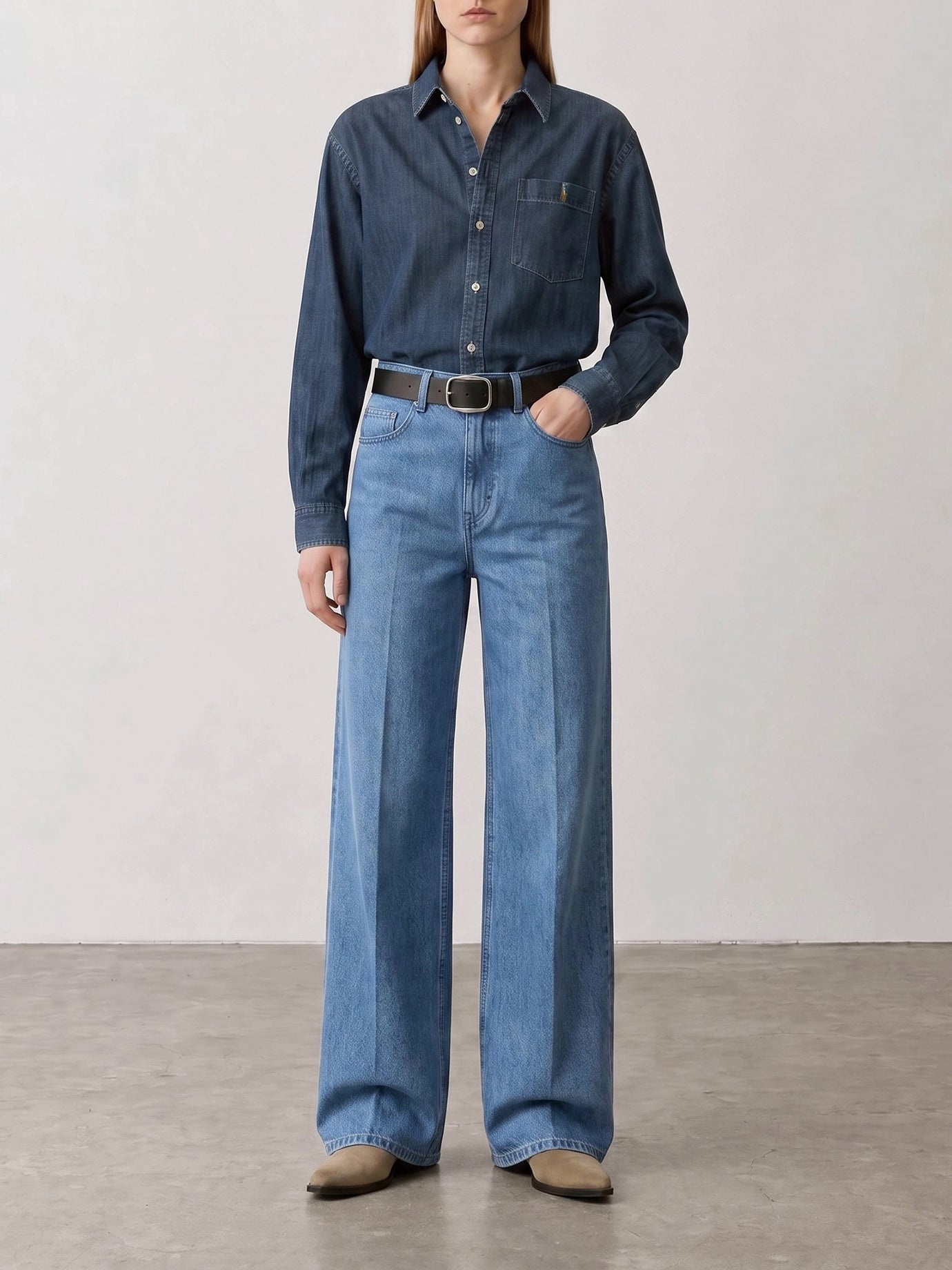 Flared jeans Solid colour  Light blue - Ami Paris Women | PDP | VIETTI Online Store | Zoom-Modal_2
