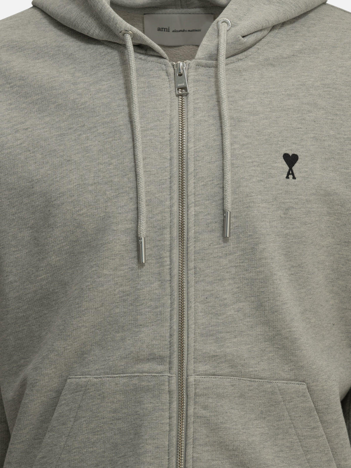 Ami Paris "Ami de Couer" Zip-Up Sweatshirt Grey - VIETTI