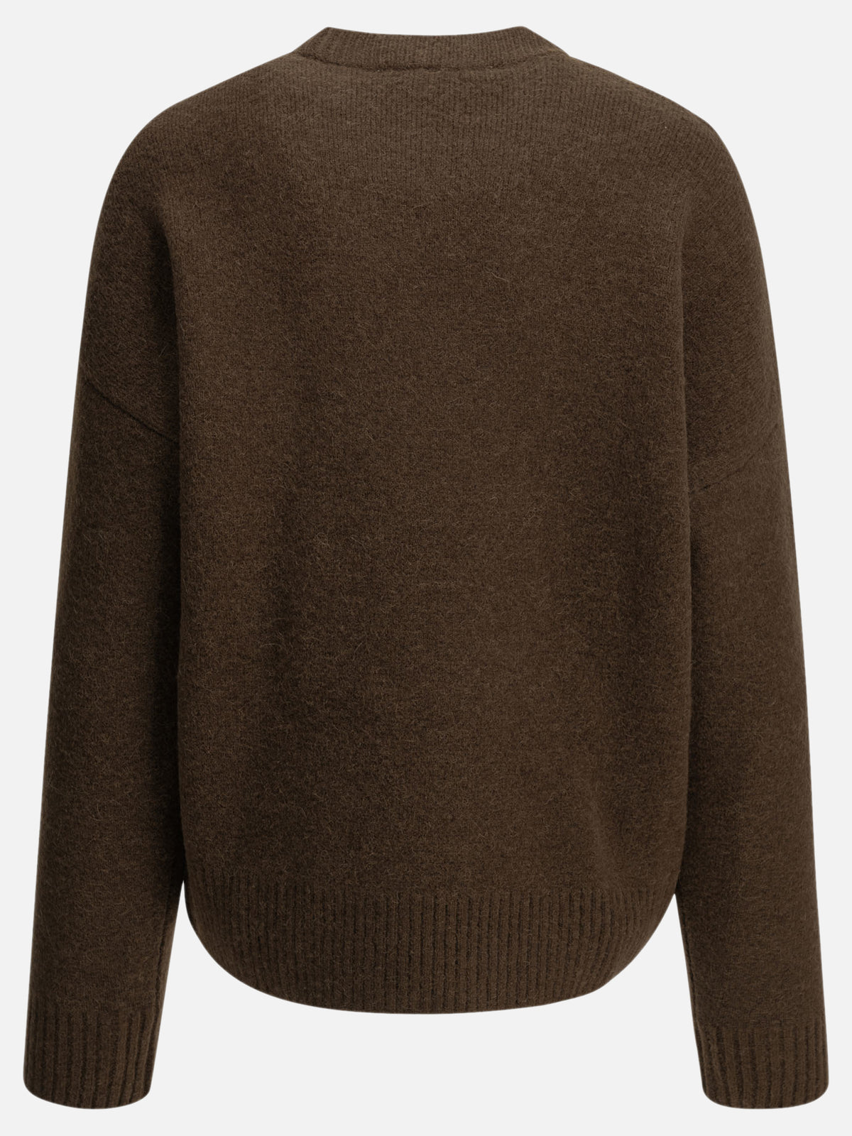 Ami Paris "Ami de Coeur" Crew-Neck Sweater Brown

