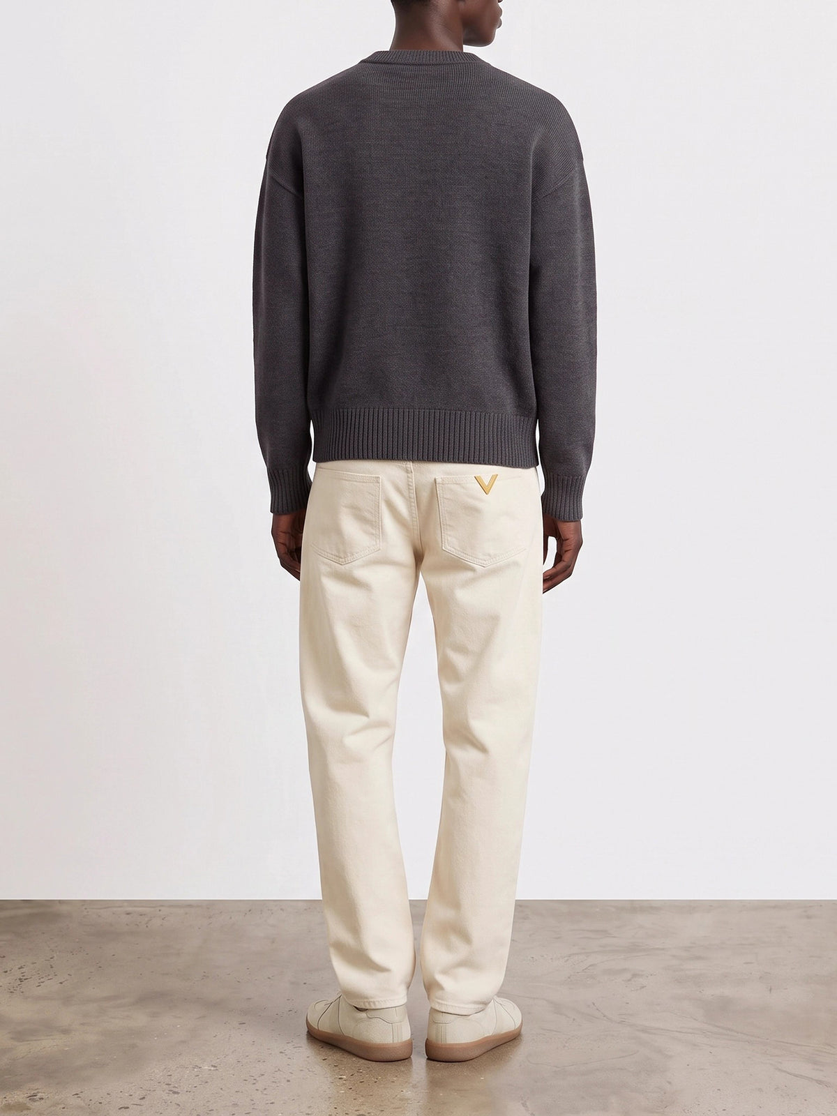 Ami Paris "Ami de Coeur" Crew-Neck Sweater Grey - VIETTI