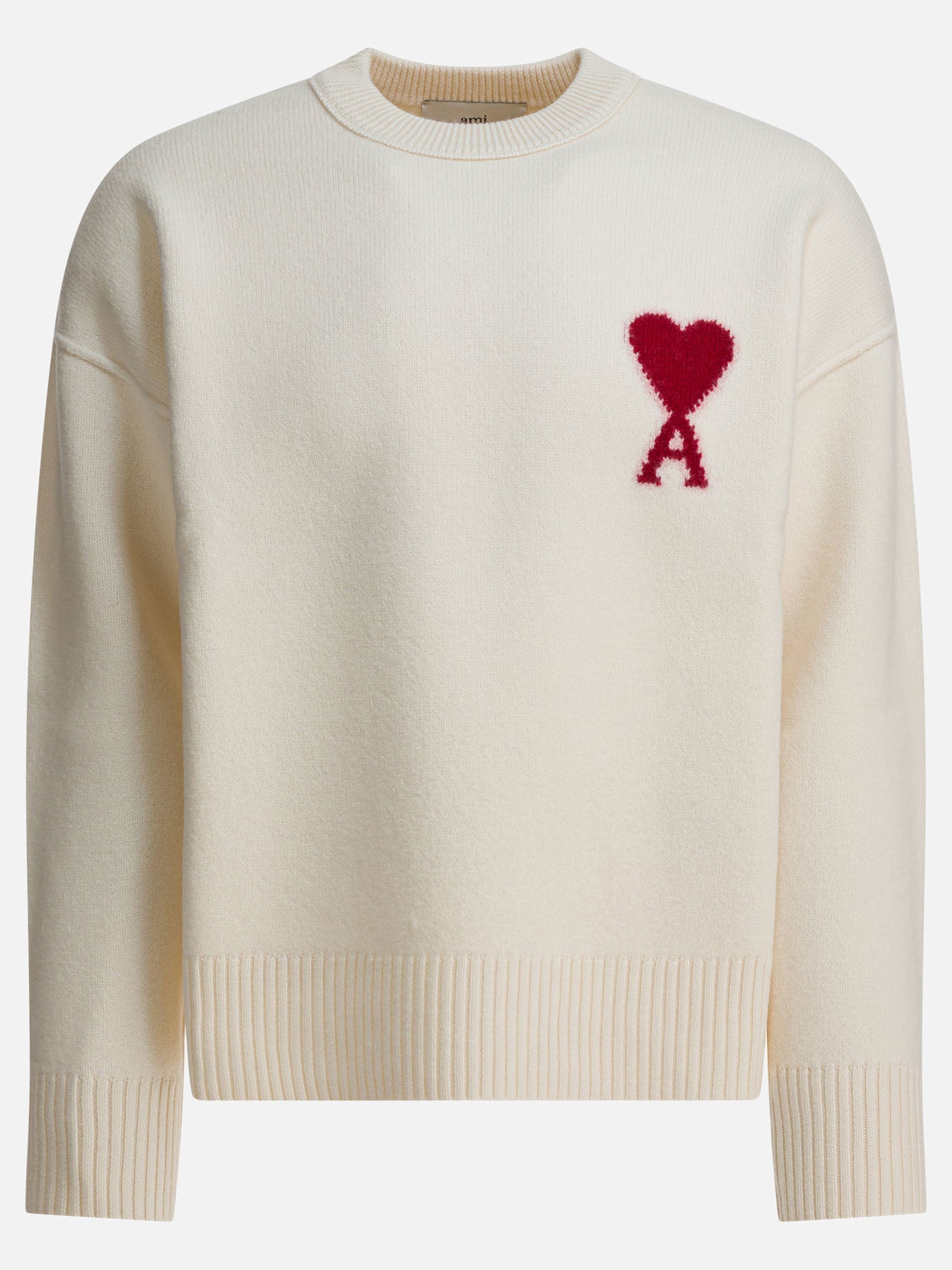 Maglioni girocollo Logo  Bianco - Ami Paris Uomo | PDP | VIETTI Online Store | Zoom-Modal
