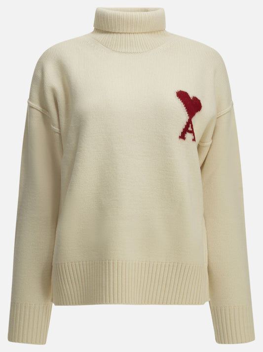 Ami Paris "Ami de Coeur" Turtleneck Sweater White

