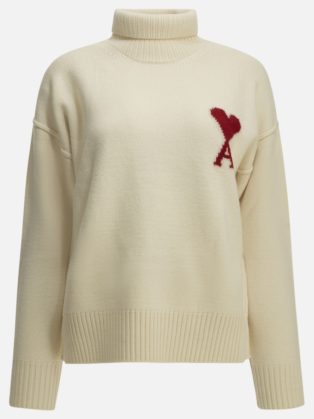 Ami Paris "Ami de Coeur" Turtleneck Sweater White