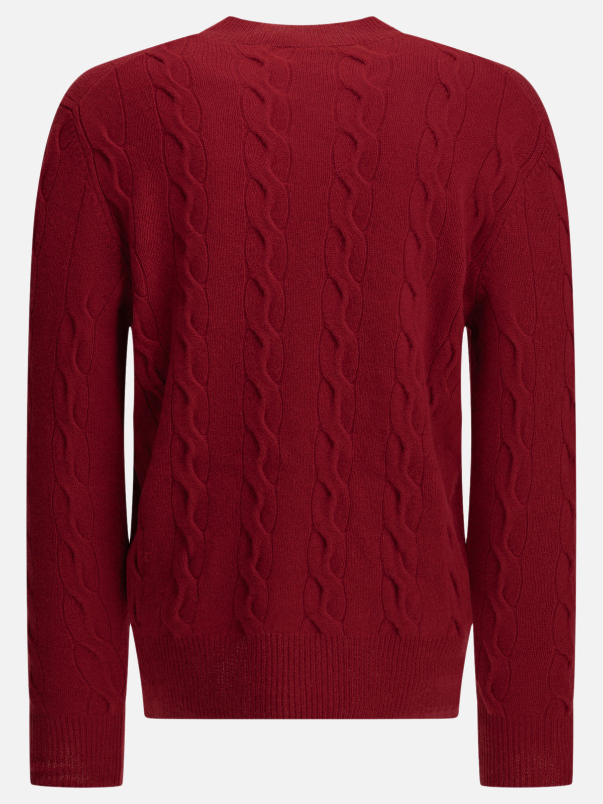 Ami Paris Crew-neck cable-knit sweater Red - VIETTI