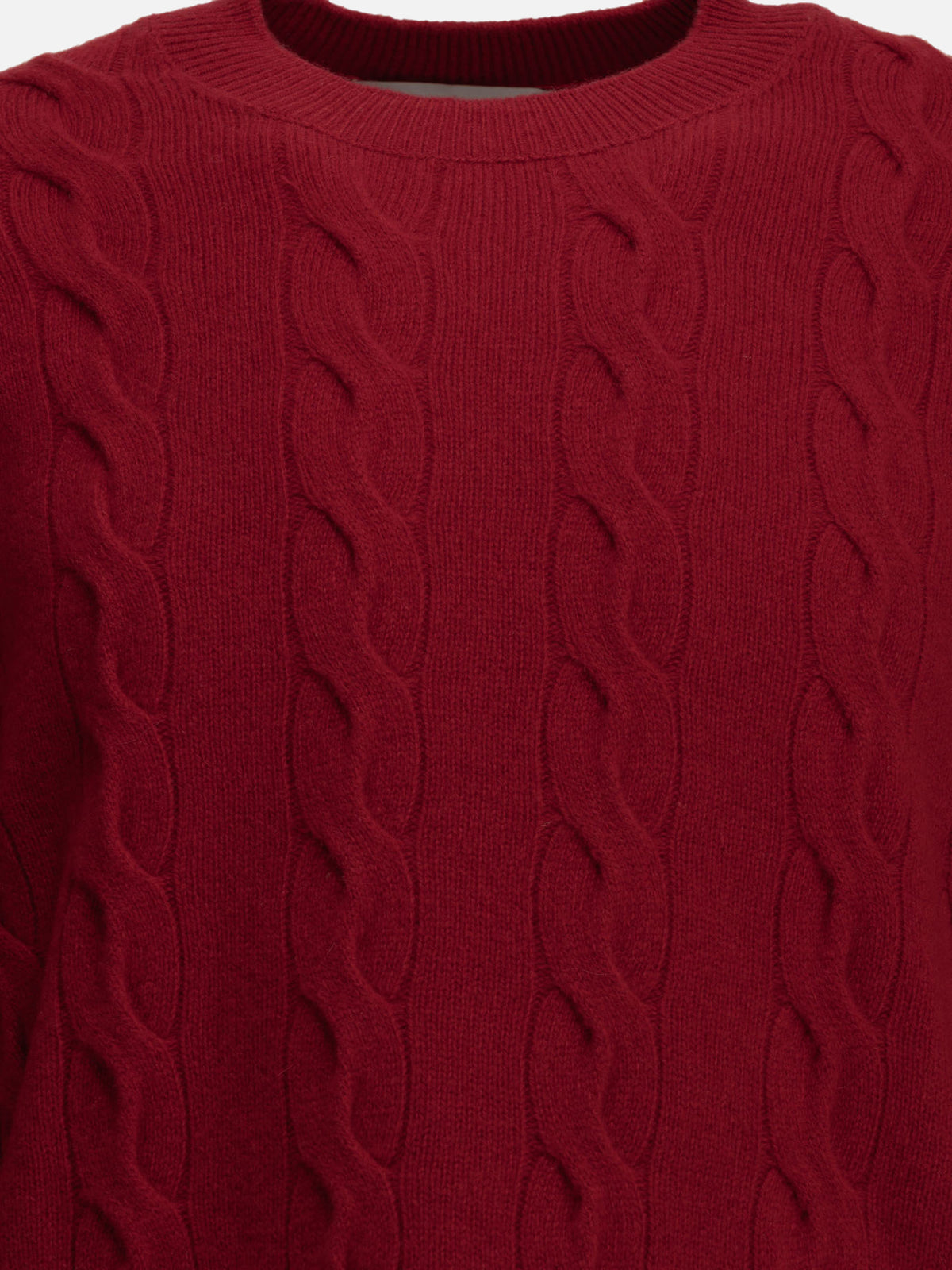 Ami Paris Crew-neck cable-knit sweater Red - VIETTI