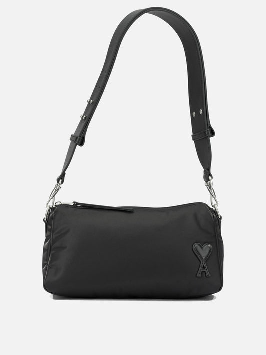 Small bags 100% polyamide - Secondary fabric: 100% cow leather - Lining: 100% polyamide  Black - Ami Paris Women | PDP | VIETTI Online Store 
