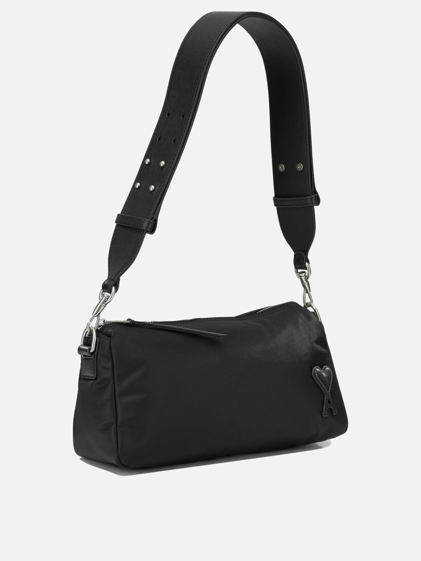 Small bags 100% polyamide - Secondary fabric: 100% cow leather - Lining: 100% polyamide  Black - Ami Paris Women | PDP | VIETTI Online Store | Zoom-Modal_2

