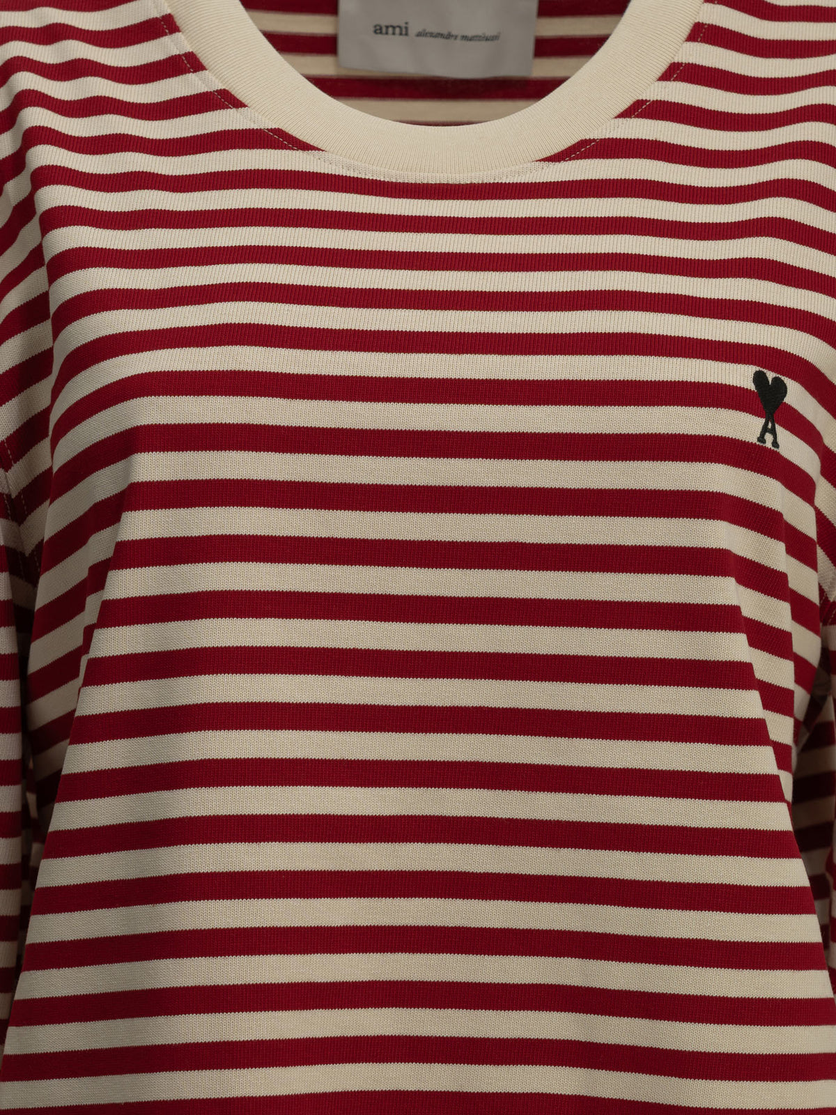 Ami Paris "Marinière" Crew-Neck T-Shirt Red

