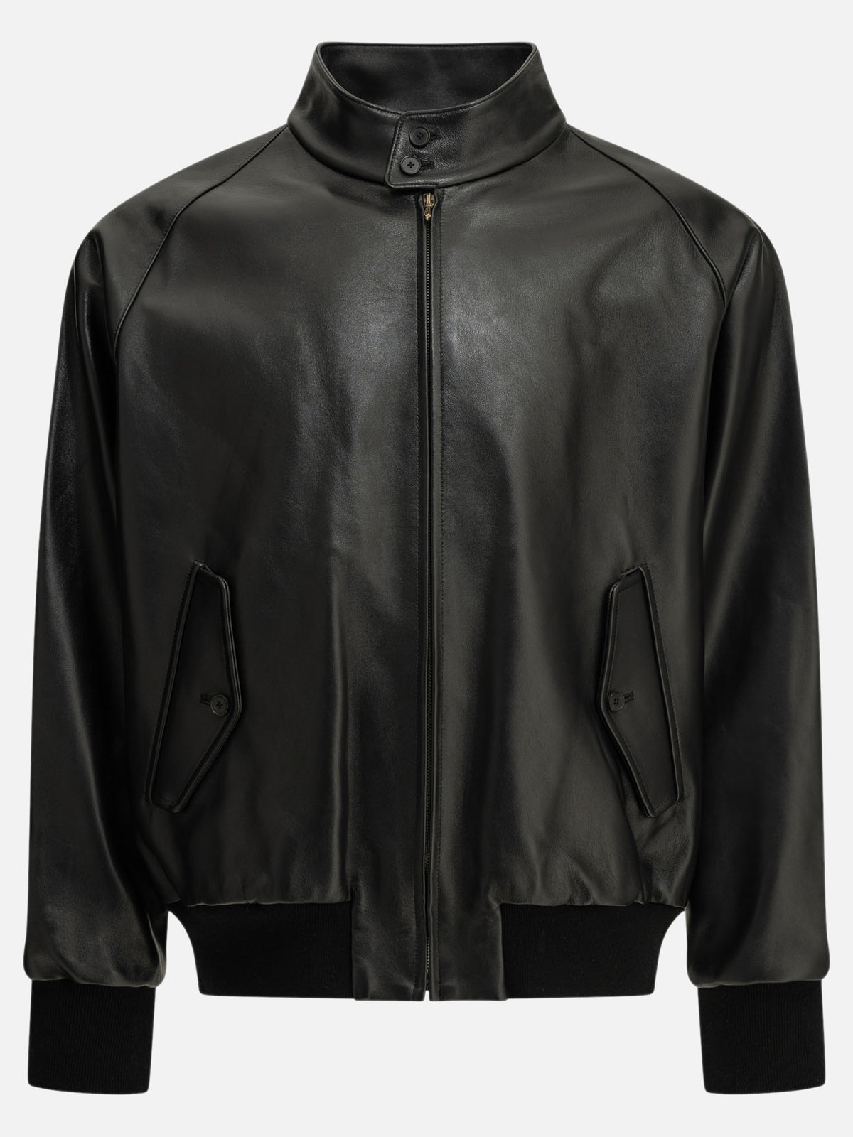 A.Presse "Harrington" Leather Jacket Black