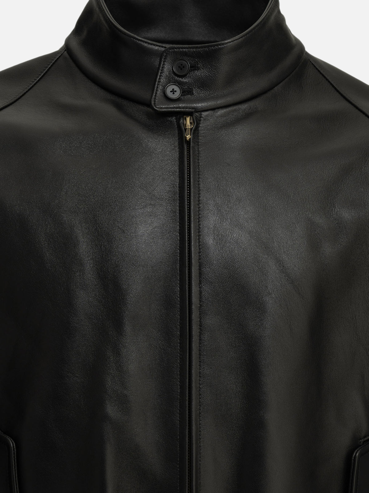 A.Presse "Harrington" Leather Jacket Black