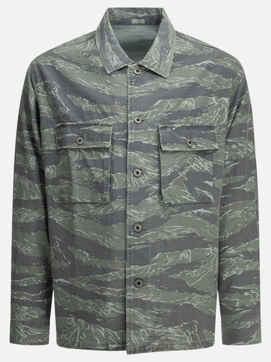 A.Presse "Vintage US Army Tiger Stripe" Overshirt Jacket Light blue

