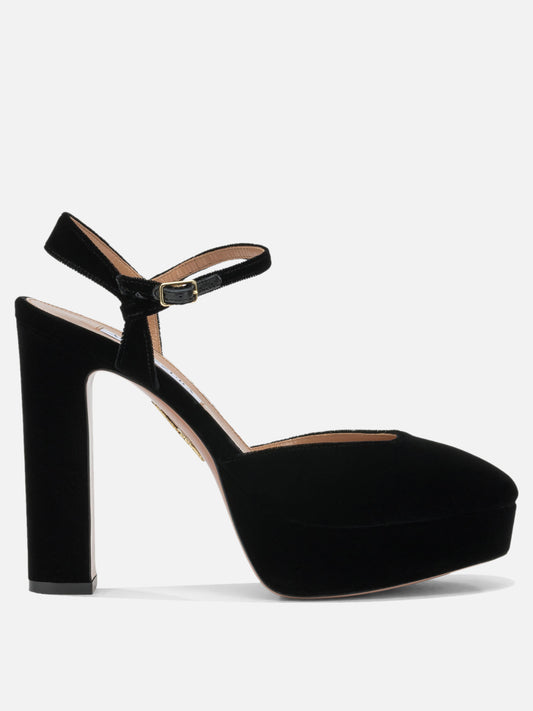 Slingbacks 64% viscose 34% cupro 1% goat leather 1% sheep leather - 100% calf leather  Black - Aquazzura Women | PDP | VIETTI Online Store 

