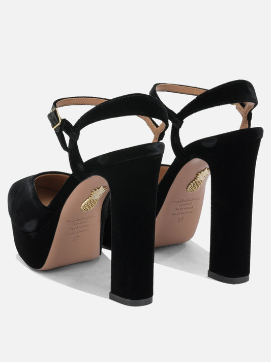 Aquazzura "Amira Plateau 110MM" Slingback Black


