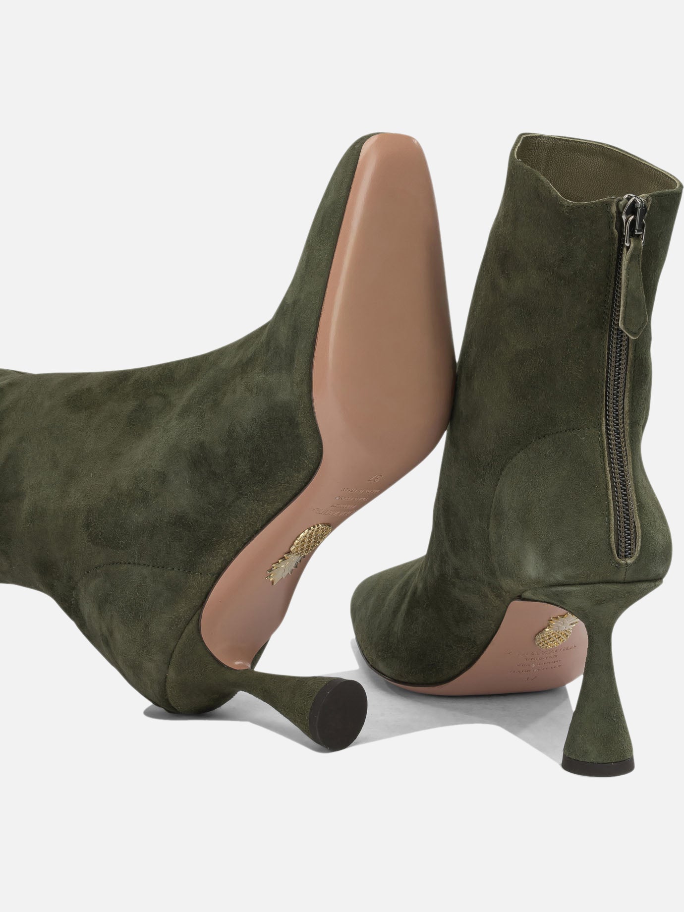 Zipped boots 100% kid suede leather - 100% calf leather  Green - Aquazzura Women | PDP | VIETTI Online Store | thumbnail_5