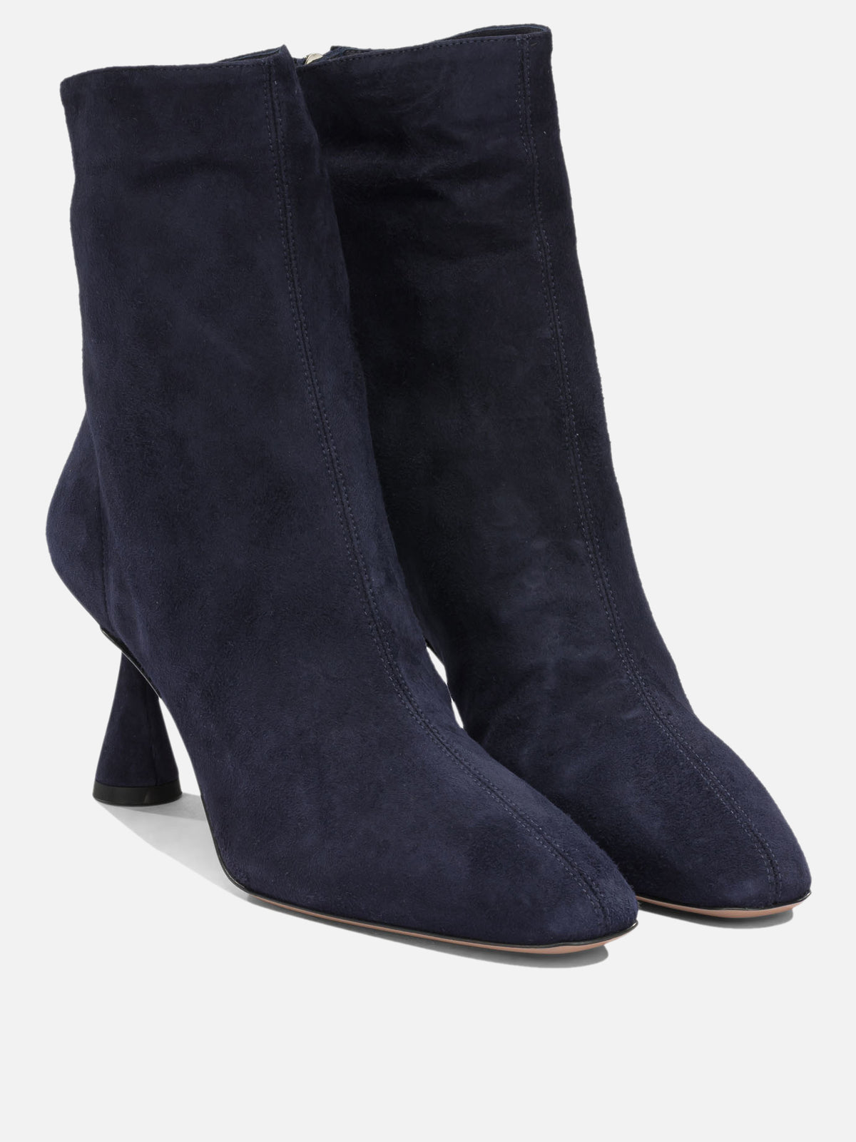 Aquazzura "Amore 75 mm" Ankle Boots with Zipper Blue - VIETTI