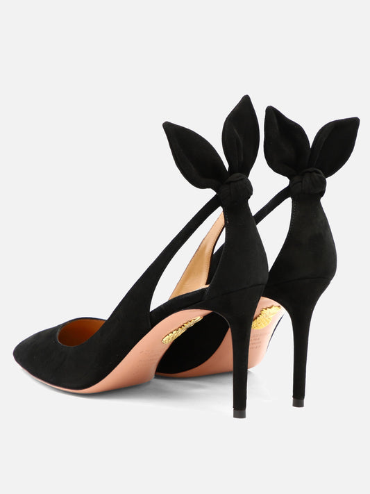 Aquazzura "Bow Tie 85 mm" Décolleté Black


