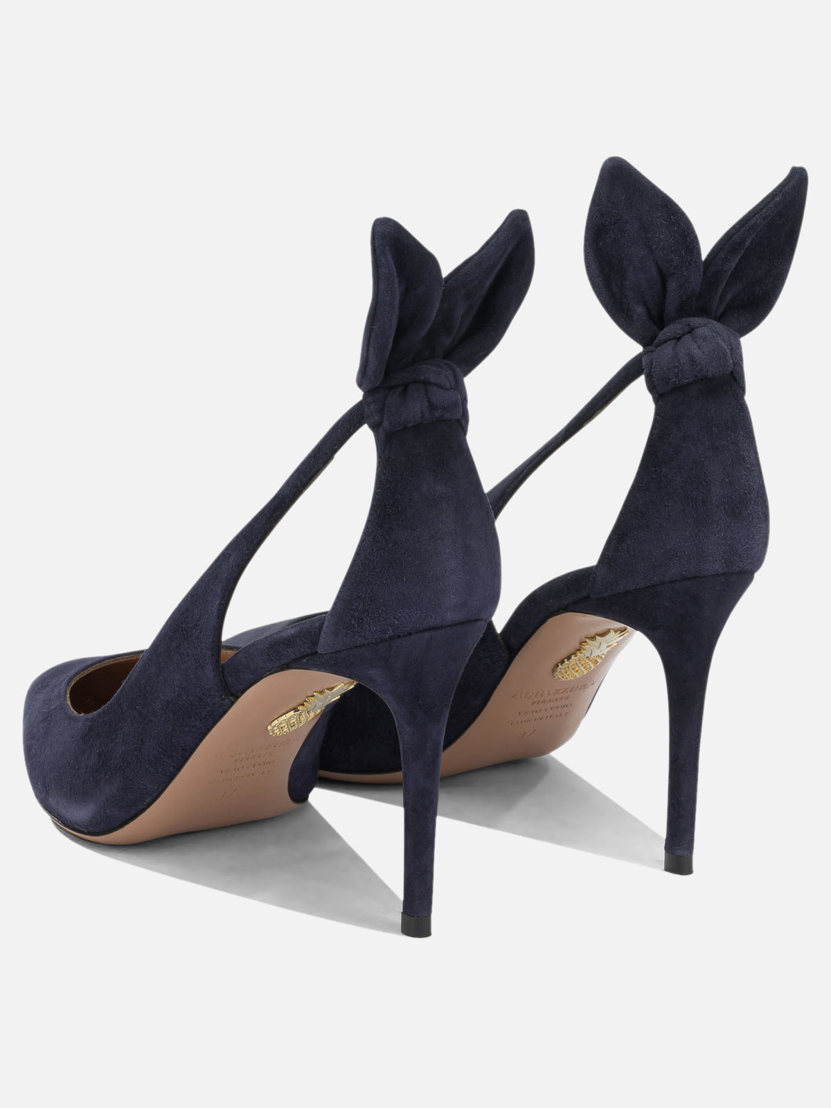 Aquazzura "Bow Tie 85 mm" Décolleté Blue

