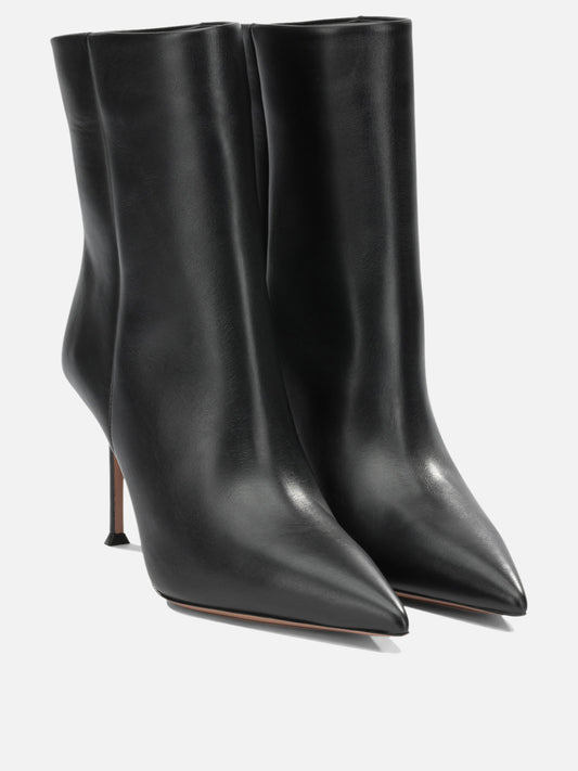 Aquazzura "Harper 85MM" Ankle Boots with Zipper Black

