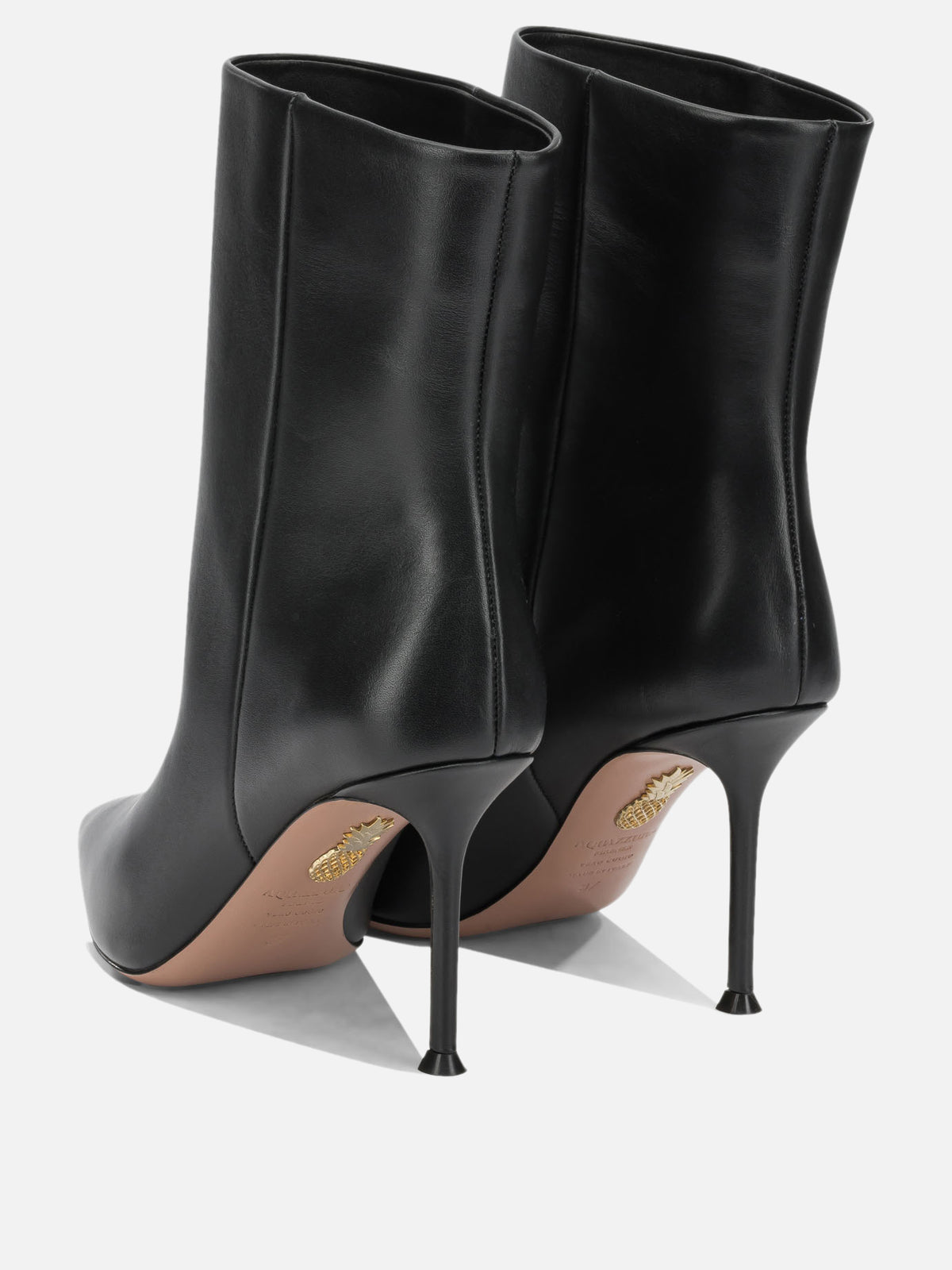 Aquazzura "Harper 85MM" Ankle Boots with Zipper Black

