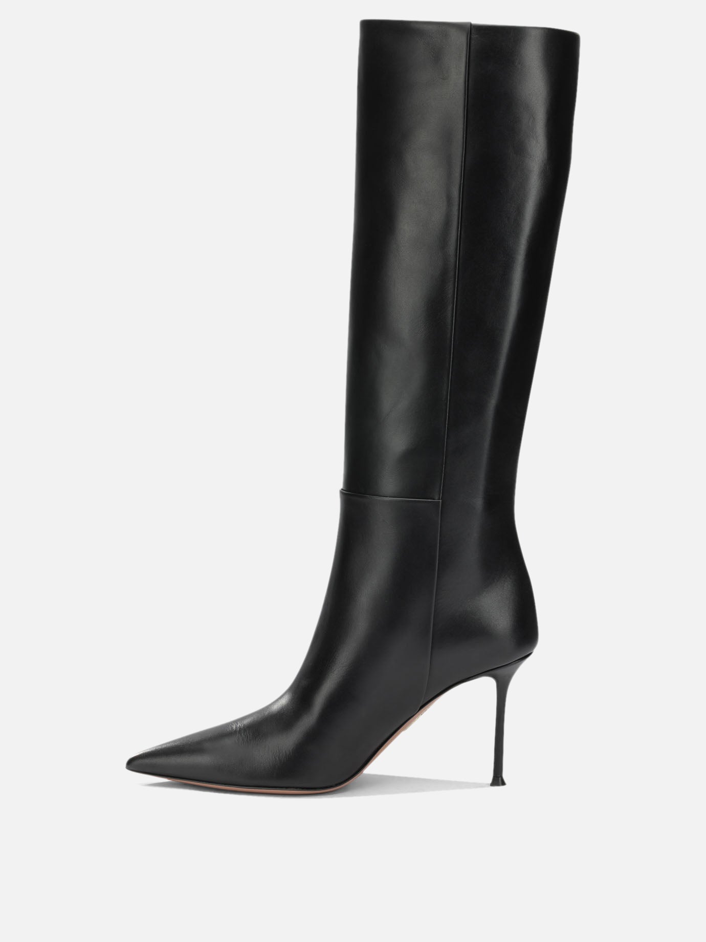 Aquazzura "Harper 85MM" Knee-High Boots Black

