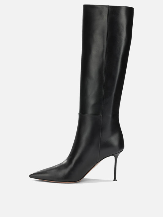 Aquazzura "Harper 85MM" Knee-High Boots Black

