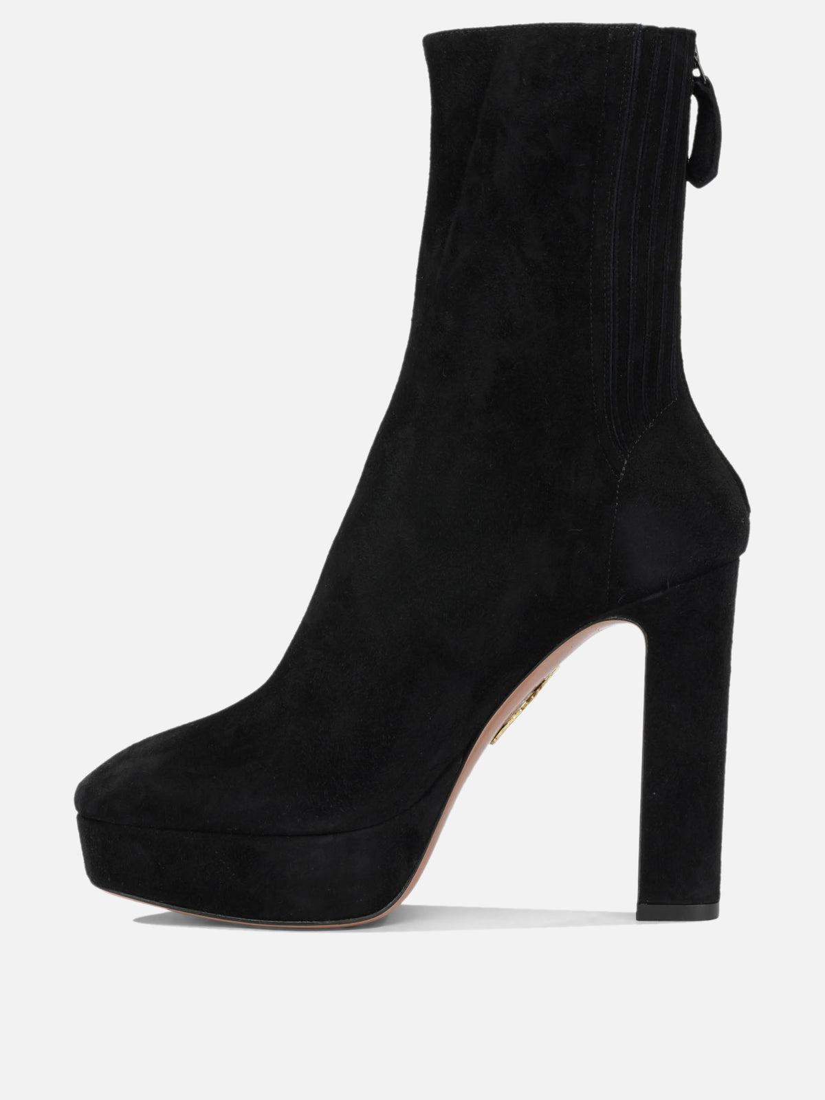 Aquazzura "Martine 110MM" Ankle Boots with Zipper Black - VIETTI