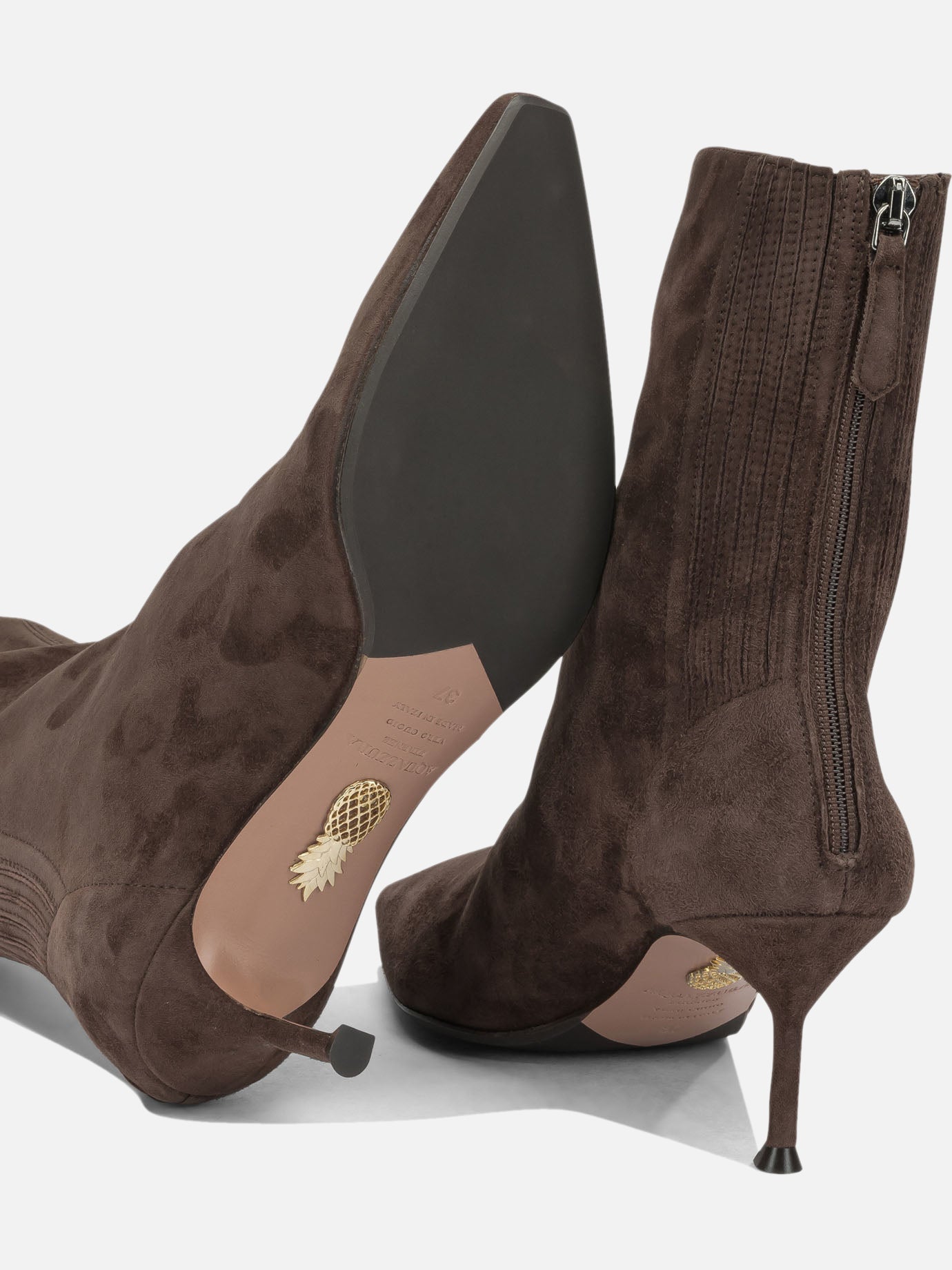 Zipped boots 95% kid leather 5% polyester - 60% calf leather 40% rubber  Brown - Aquazzura Women | PDP | VIETTI Online Store | Zoom-Modal_5
