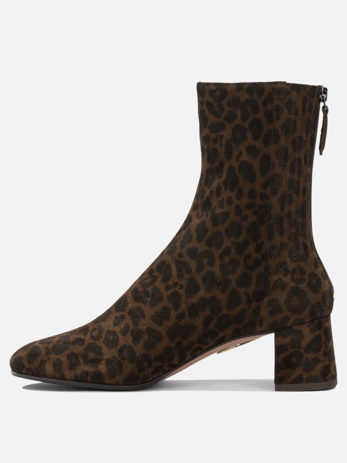 Aquazzura "Saint Honore 50 mm" Ankle Boots with Zipper Brown - VIETTI