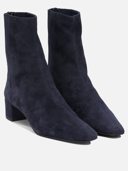 Aquazzura "Saint Honoré 35MM" Ankle Boots with Zipper Blue

